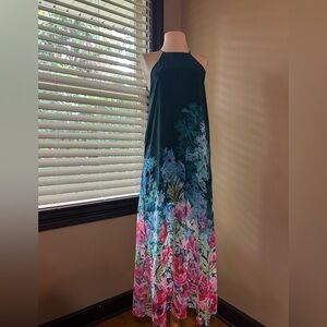 Everly Dark Green Floral Maxi Dress